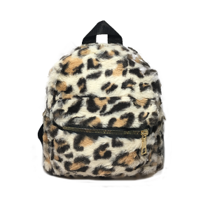 MOCHILA ANIMAL PRINT DE PELÚCIA PEQUENA