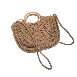 BOLSA ARTESANAL MEIA LUA ALÇA MADEIRA